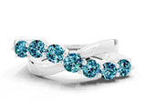 White gold Round Blue Topaz Prong-Set Crossover Band_9