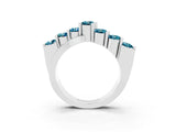 White gold Round Blue Topaz Prong-Set Crossover Band_9
