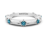 White gold Round Blue Topaz Prong Set Milgrain Eternity Band_18