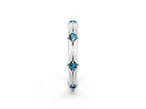 White gold Round Blue Topaz Prong Set Milgrain Eternity Band_8