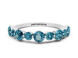 White gold Round Blue Topaz Scalloped Prong Set Eternity Band_18