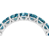 White gold Round Blue Topaz Shared Prong Eternity Band_10