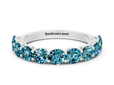 White gold Round Blue Topaz Shared Prong Eternity Band_6