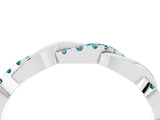 White gold Round Blue Topaz Twist Eternity Band with Pavé Setting_10