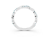 White gold Round Blue Topaz Twist Eternity Band with Pavé Setting_9