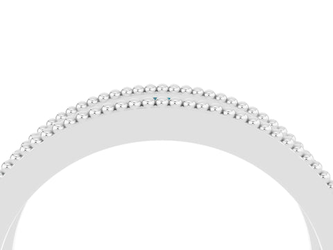 White gold Round Blue Topaz Twist Milgrain Band with Bezel Setting_4