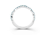 White gold Round Blue Topaz Twisted Eternity Band with Pavé and Shared Prong Setting_21