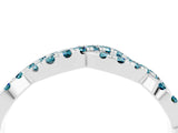 White gold Round Blue Topaz Twisted Eternity Band with Pavé and Shared Prong Setting_34
