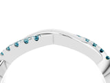 White gold Round Blue Topaz Twisted Infinity Band with Prong Setting_10