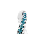 White gold Round Blue Topaz Twisted Infinity Band with Prong Setting_11