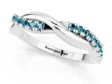 White gold Round Blue Topaz Twisted Infinity Band with Prong Setting_7