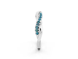 White gold Round Blue Topaz Twisted Infinity Band with Prong Setting_8