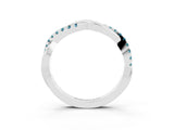 White gold Round Blue Topaz Twisted Infinity Band with Prong Setting_9