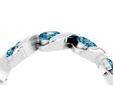 White gold Round Blue Topaz Wave Band with Channel Setting and Shared Prongs_10