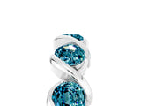 White gold Round Blue Topaz Wave Band with Channel Setting and Shared Prongs_11