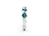 White gold Round Blue Topaz Wave Band with Channel Setting and Shared Prongs_8