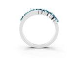 White gold Round Blue Topaz Wave Band with Channel and Shared Prong Setting_21
