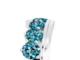 White gold Round Blue Topaz Wave Band with Channel and Shared Prong Setting_23