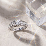 White gold Round Brilliant Channel-Set Diamond Engagement Ring with Split Shank and Four-Prong Setting_6
