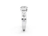 White gold Round Brilliant Channel-Set Diamond Ring with Bezel Prong Setting_16