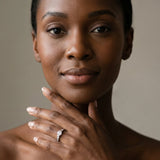 White gold Round Brilliant Channel-Set Diamond Ring with Bezel Prong Setting_7