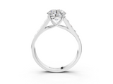 White gold Round Brilliant Channel-Set Solitaire Ring with Four-Prong Setting_42
