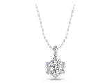 White gold Round Brilliant Cluster Diamond Pendant with Prong Setting_9