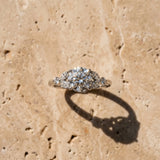 White gold Round Brilliant Cluster Diamond Ring with Marquise and Round Cut Stones on a Classic Band with Four-Prong Setting_9