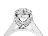 White gold Round Brilliant Cut Diamond Engagement Ring with Pavé Band and Four-Prong Setting_103