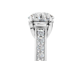 White gold Round Brilliant Cut Diamond Engagement Ring with Pavé Band and Four-Prong Setting_110