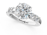 White gold Round Brilliant Cut Diamond Five-Stone Prong Set Engagement Ring with Channel Band_22