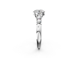 White gold Round Brilliant Cut Diamond Five-Stone Prong Set Engagement Ring with Channel Band_23