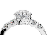 White gold Round Brilliant Cut Diamond Five-Stone Prong Set Engagement Ring with Channel Band_25