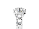 White gold Round Brilliant Cut Diamond Five-Stone Prong Set Engagement Ring with Channel Band_26
