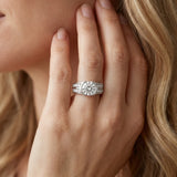 White gold Round Brilliant Diamond Channel Set Wide Band Ring with Bezel Setting_14