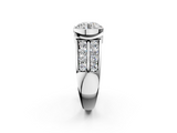 White gold Round Brilliant Diamond Channel Set Wide Band Ring with Bezel Setting_40