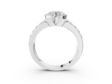 White gold Round Brilliant Diamond Channel Set Wide Band Ring with Bezel Setting_41