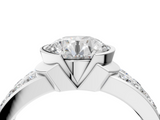 White gold Round Brilliant Diamond Channel Set Wide Band Ring with Bezel Setting_42