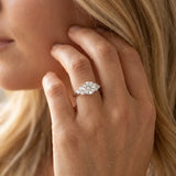White gold Round Brilliant Diamond Cluster Accent Solitaire Ring with Prong Setting_23