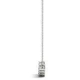 White gold Round Brilliant Diamond Curved Bar Necklace with Prong Setting 1