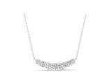 White gold Round Brilliant Diamond Curved Bar Necklace with Prong Setting_3