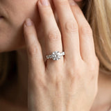 White gold Round Brilliant Diamond Five-Stone Engagement Ring with Prong Setting on a Classic Band_26