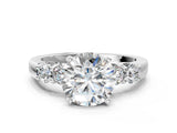 White gold Round Brilliant Diamond Five-Stone Engagement Ring with Prong Setting on a Classic Band_55