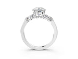 White gold Round Brilliant Diamond Five-Stone Engagement Ring with Prong Setting on a Classic Band_58