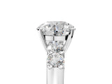 White gold Round Brilliant Diamond Five-Stone Engagement Ring with Prong Setting on a Classic Band_60