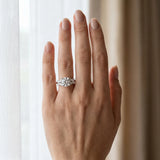 White gold Round Brilliant Diamond Floral Cluster Solitaire with Marquise and Pear Accents in Four-Prong Setting_22