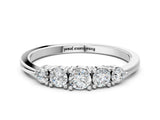 White gold Round Brilliant Diamond Half-Eternity Band with Prong Setting_12