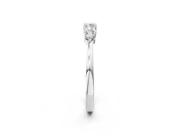 Platinum Round Brilliant Diamond Half-Eternity Band with Prong Setting