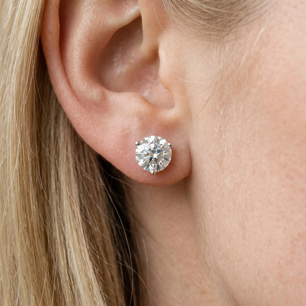 18K White Gold 2.04 Carat F-G VS-SI Round Brilliant Diamond Martini Stud Earrings