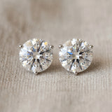 White gold Round Brilliant Diamond Martini Stud Earrings_36